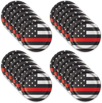 Havercamp Thin Red Line Plates-24 Pack-7 Inch-Firefighter EMT | Set of 24 - Image 5