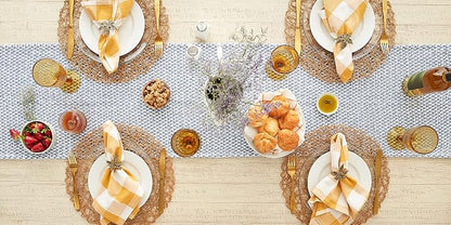 DII Woven Basics Collection 100% Cotton Knit Table Runner, Stonewash Blue - Image 5