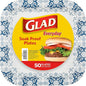 Glad Printed Disposable Paper Plates, 50 Count 10 Inch | Heavy Duty Soak Proof Paper Plates with Beautiful Printed Design | 50 Count Square Paper Plates