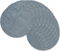 13" Round Placemats Set of 12, Reversible Faux Leather Heat Resistant Table Mats, 100% Waterproof Oilproof Wipeable Table Protective Placemats for Vinyl, Washable for Indoor (12, Light Blue)