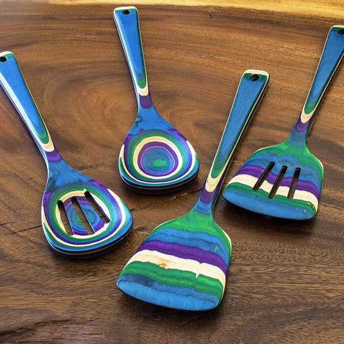 Totally Bamboo Baltique Mumbai Collection 4 Piece Cooking Utensil Set, Safe - Image 3