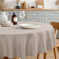 JIUZHEN Round Textured Table Cloth Linen Wrinkle Free Stain Resistant Farmhouse Decorative Circular Tablecloth for Kitchen, Dining, Party, Wedding, Outdoor Use (45 Inch Round,Stone)
