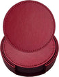 Set of 6 Leather Coasters, Round Coasters by PACEKONER