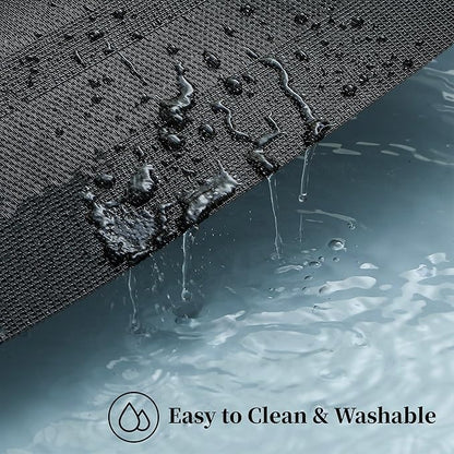Leetaltree Black Frame Placemats Set of 4 - Heat Resistant Non-Slip Place mats for Dining Table, Washable Durable PVC Vinyl Woven Table Mats（Black Frame, 4）