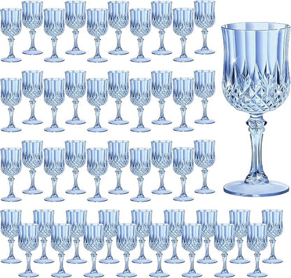 7OZ Plastic Wine Glasses, Reusable Vintage Goblets Unbreakable Drinking Glasses by Unknown