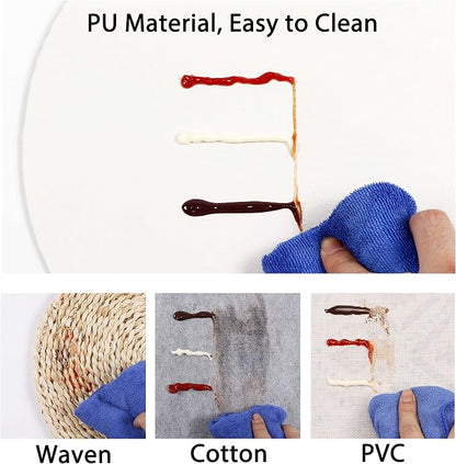 Embossed PU Leather Placemats, Waterproof Coffee Coasters, Kitchen Table Mats - Image 2