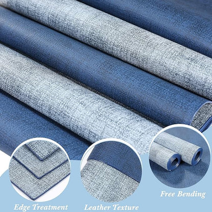 SUEH DESIGN Leather Placemats Set of 6 Reversible Table Mats Heat Resistant Waterproof No-Slip Place Mats for Dining Table Kitchen Parties