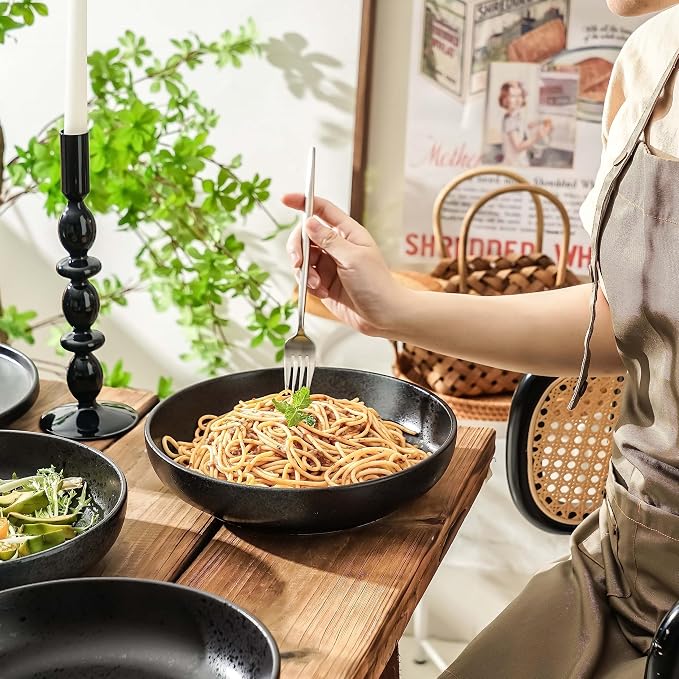 S&Q'S CERAMICS Large Serving Bowls Set of 4, 60 ounce Large Salad Bowls - Image 6