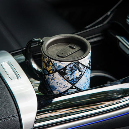 Topadorn 17oz Diamond Floral Ceramic Travel Mug - Image 7