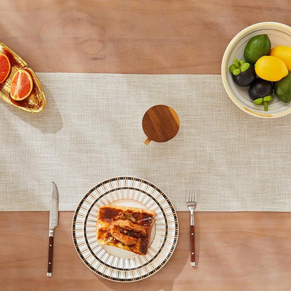 Rustic Cotton Linen Table Runner, 13x48 Inches Taupe | Farmhouse Style Linen - Image 4