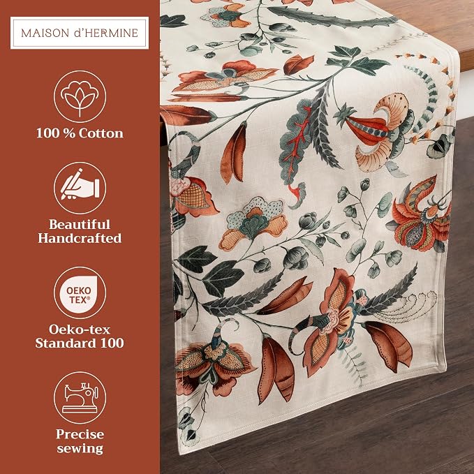 Maison d' Hermine Table Runner 100% Cotton 14.50" x 72" | Table Runners 72 - Image 2
