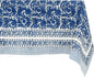 ATOSII Paradise Blue 100% Cotton Rectangle Summer Tablecloth, Handblock Floral Print Linen Table Cloth for Kitchen Dining I Parties, Weddings, Outdoors, Decor 60 X 90 Inches
