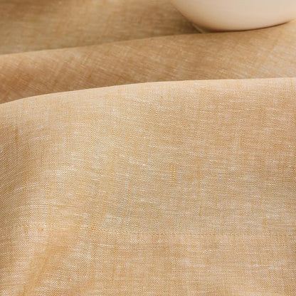 Solino Home Linen Tablecloth 60 x 120 Inch - 100% Pure Linen Golden Nugget Table Cloth for Rectangle Tables - Athena, Machine Washable Tablecloth for Spring, Easter
