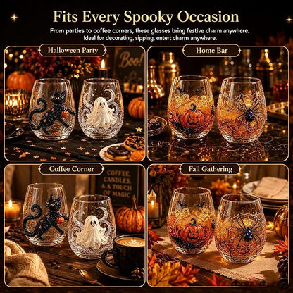 3D Halloween Artisan Glassware Collection, Halloween Artisan Glass Cups | - Image 6