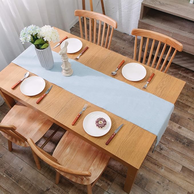 12 x 36 Inch Long Handmade Soft Faux Linen Table Runner - Image 7