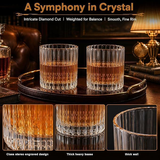 10oz Ribbed Glass Cups Set of 12, Vintage Glass Tumblers - Image 3