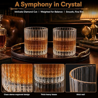 10oz Ribbed Glass Cups Set of 12, Vintage Glass Tumblers - Image 3