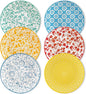vancasso 8.25" Pastel Salad Plates Set of 6, Vintage Ceramic | Microwave by vancasso