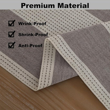 Gernaice Boho Table Runner, Rustic Striped Cotton Linen Farmhouse Table Runners - Image 4