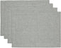 Solino Home Linen Cloth Placemats Set of 4-100% Pure Linen Chambray Grey Placemats 14 x 19 Inch - Athena