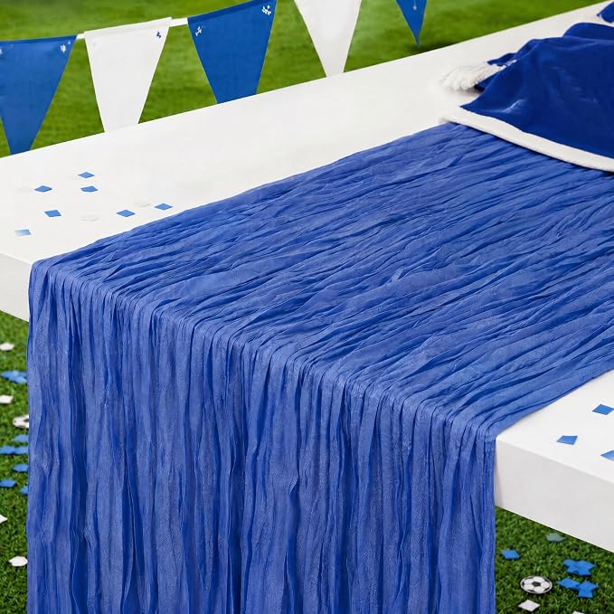 1 Pack Blue Cheesecloth Table Runner 120 Inch Boho Wedding Decor | Cheesecloth by Fixwal