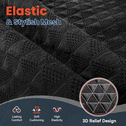 GABRYLLY Ergonomic Office Chair, High Back Home Desk Chair with Flip-Up Arms, 3D Headrest, Thick Sponge Sea &90-120° Recline, Big and Tall Mesh Executive Chairs for Man Woman, Black Woodgrain