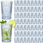 100 Pcs 16 oz Plastic Vintage Drinking Glasses Stemless Ribbed Highball Glasses by Unknown