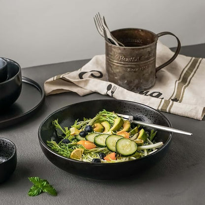 S&Q'S CERAMICS Large Serving Bowls Set of 4, 60 ounce Large Salad Bowls - Image 3