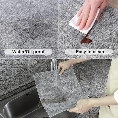 Homaxy Faux Leather Heat Resistant Placemats for Dining Table Set of 8, Waterproof Wipeable Washable PU Table Mats, Easy to Clean Anti-Slip Place Mats, 11.8" x 17", Black & White