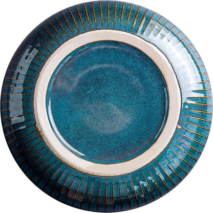 CSYY Salad Bowl 66 Oz, Porcelain Round Serving Bowl Blue Decorative Bowl - Image 5