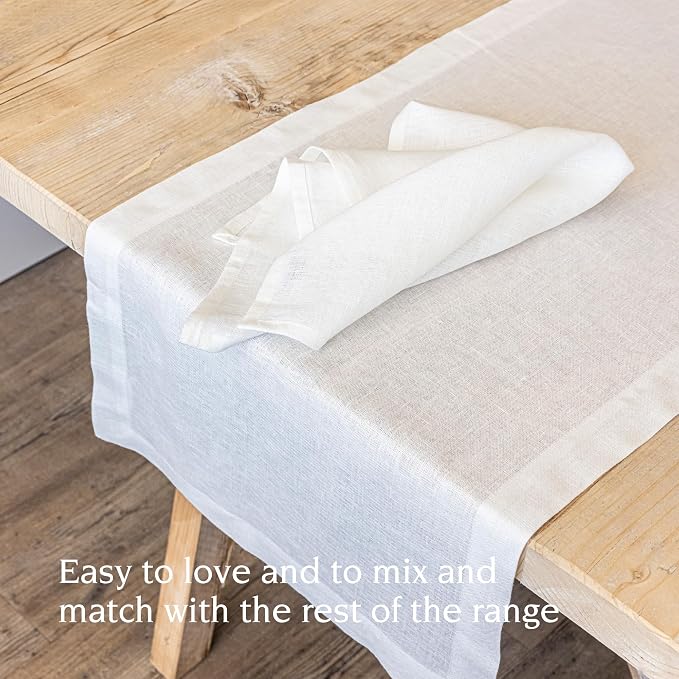 Over&Back 18x90 Washed 100% Linen Table Runner - Image 3