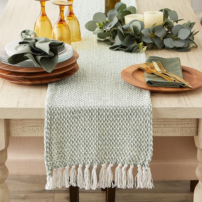 DII Woven Basics Collection 100% Cotton Knit Table Runner - Image 2