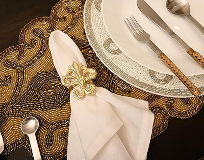 ALPHA Living HOME Napkin Rings Set of 12 - Napkins Ring for Dinning Table Rustic Dinner Tables Decoration for Wedding Receptions Christmas Thanksgiving Holiday Party Dinner Parties (Gold)
