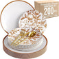 Trendables Fancy Plastic Dinnerware Sets 200 Pc Set 40 Guests Gold Silverware Disposable 40 X 10 Inch Charger Plates 40 X 8 Inch Dessert Plates 40 x Gold Plastic Forks and Spoons Knives In Pomegranate