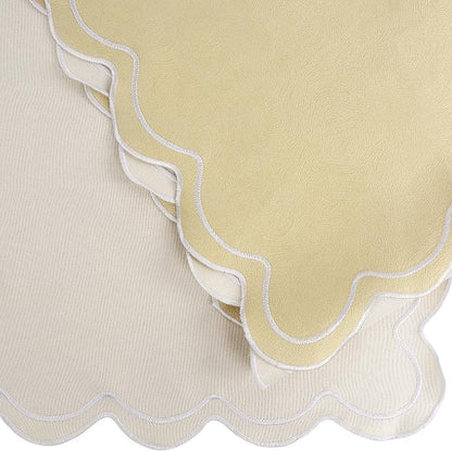 Champagne Gold Scalloped Table Runner 15x70 Inch, French Country Dining Table - Image 3