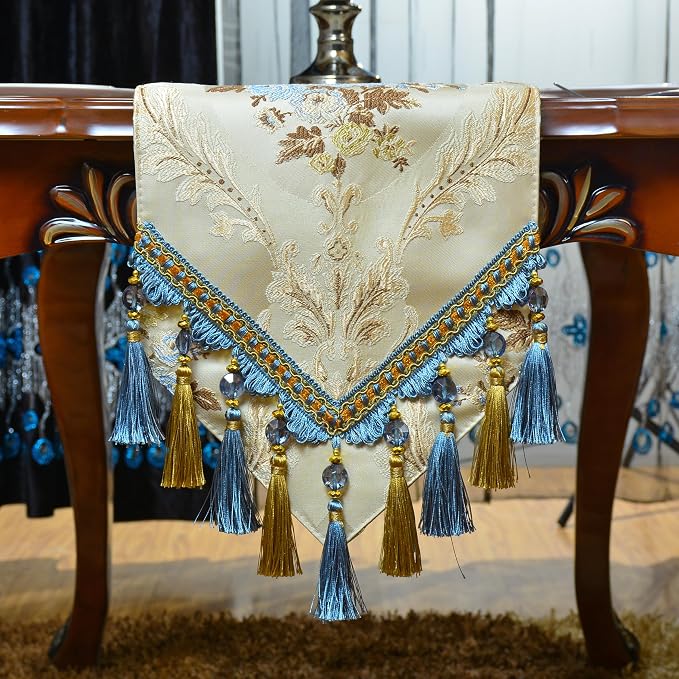Extra Luxury Velvet Blue Table Runner 120 Inches Long - Image 8
