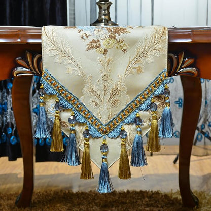 Extra Luxury Velvet Khaki Table Runner 72 Inches Long - Image 6