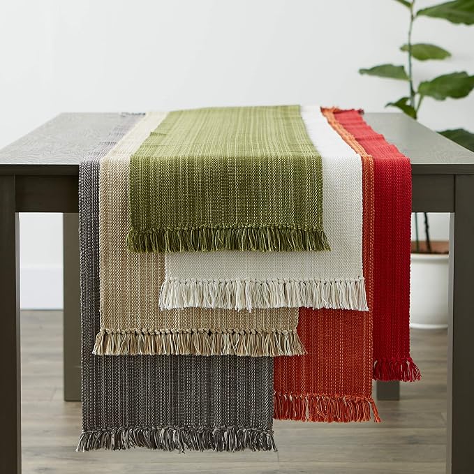 DII Variegated Tabletop Collection, Table Runner3x72, Tango Red - Image 6