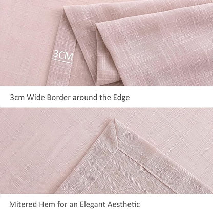maxmill Lux Faux Linen Tablecloth with Slubby Yarn Textured Weaves Wrinkle Free Anti-Shrink Soft Table Cloth for Kitchen Dining Tabletop for Outdoor and Indoor Use Rectangle 60 x 84 Inch Blush