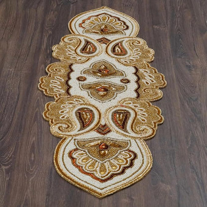 Beaded Table Runner Decorative Hand Glitz Rustic Farmhouse - Image 7
