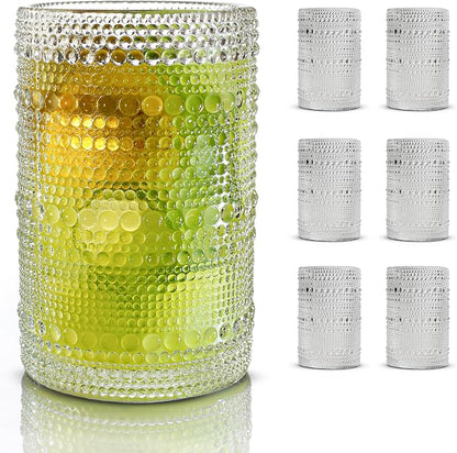 Hobnail Drinking Glasses, Vintage Glassware Set of 6, Vintage Drinking Glasses by BULK+PARADISE