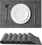 Leetaltree Black and Grey Woven Placemats Set of 6 by Leetaltree-ArtatEveryTable