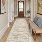 Runner Rug 2'6" x 10' Washable Non-Slip Runner Rugs for Kitchen Bathroom Laundry Room Vintage Ultra Thin Runners for Hallway Entryway Brown