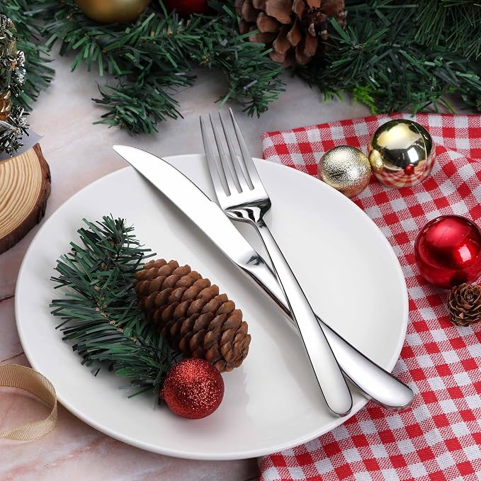 Onader 40 Piece Heavy Duty Silverware, Flatware Set - Image 9