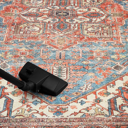 Keen Home Design 2x12 Rug - Machine Washable Runner with Non-Slip Backing, Ideal for Hallway, Entryway, Kitchen, Laundry Room - Vintage, Easy Clean, Durable, Low Pile Rug - (2'6" x 12')