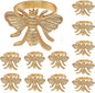 Alpha Living HOMEAntique Gold Metal Napkin Rings - Set of 12 Elegant Bee Table Holders - Ideal Décor for Weddings, Family Gatherings, Formal Dinners, Banquets & Everyday Dining