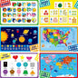 6 Pack Placemats for Kids, Non-Slip Washable, Reusable Alphabet, Shape & Color by SpriteGru