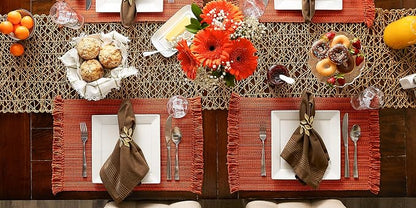 DII Variegated Tabletop Collection, Placemat Set3x19, Burnt Orange, 6 Piece - Image 7