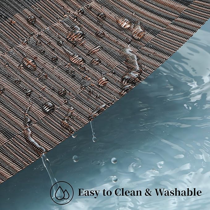 Leetaltree Brown with Black Striped Placemats Set of 6 - Image 5