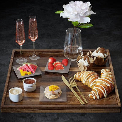 Exquisite Mini Disposable Appetizer Plates - 100 Pack 4.5" x 4.5" Crystal Clear Plastic Dessert Plates - Elegant Design for Weddings, Birthdays, Formal Parties - Stackable & Convenient - BPA Free